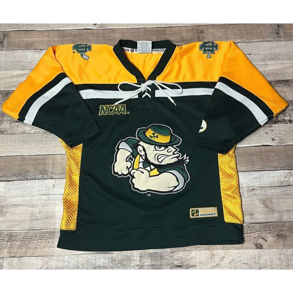 Notre Dame Jersey Youth Large Green Zephyr Hockey NCAA Sportswear Lacer
